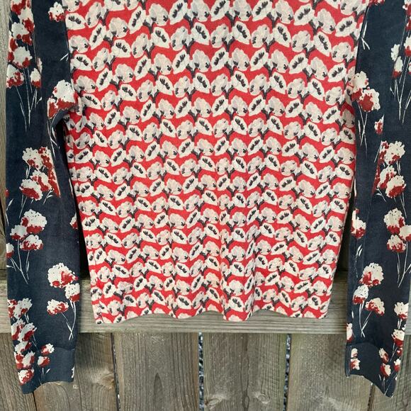 Tory Burch Women's Multicolor Merino Wool Floral Knit Cardigan Sweater Size XS - Picture 6 of 8